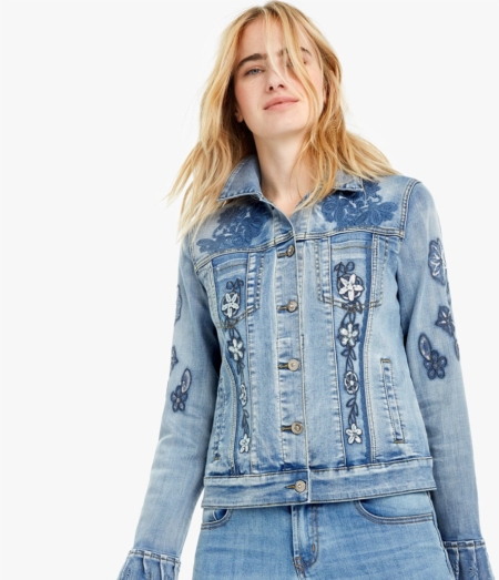 Chaqueta Desigual tejana con volantes Burns