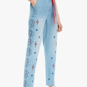 Pantalón Desigual tejano con bordados Mekane