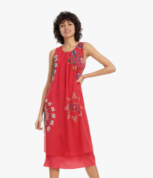 Vestido Desigual rojo midi Sacha