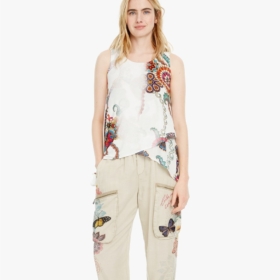 Camiseta Desigual cruzada Arkansas blanca