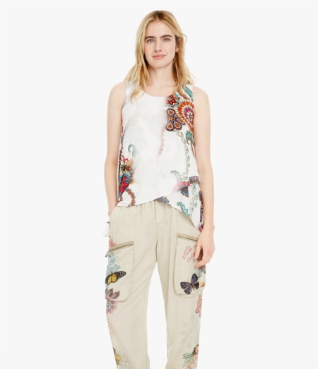 Camiseta Desigual cruzada Arkansas blanca