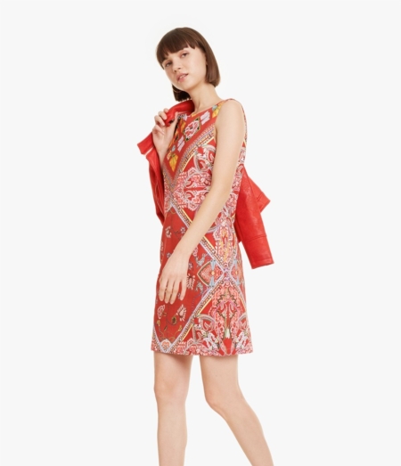Vestido Desigual rojo foulard Lisa