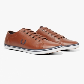Zapatillas Fred Perry marrón claro de piel Kingston