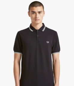 Polo Fred Perry negro-blanco M3600