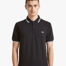 Polo Fred Perry negro-blanco M3600