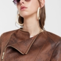 Chaqueta otoño desigual marrón