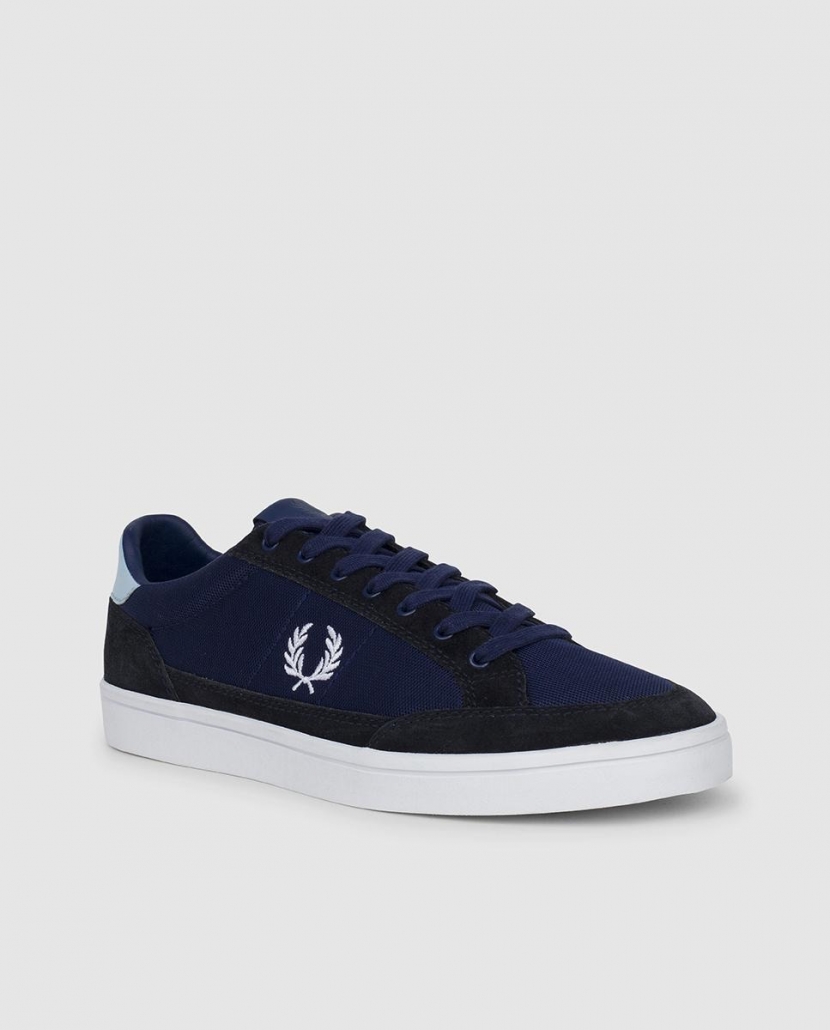 Zapatillas de lona de hombre Fred Perry con detalle a contraste y logo bordado 1