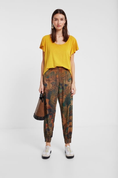 Camiseta floral devoré Desigual