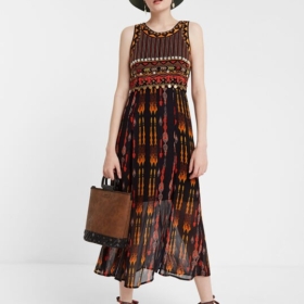 Vestido midi africano Desigual