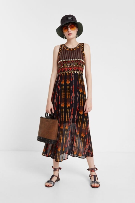 Vestido midi africano Desigual