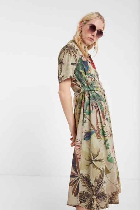Vestido safari floral Desigual