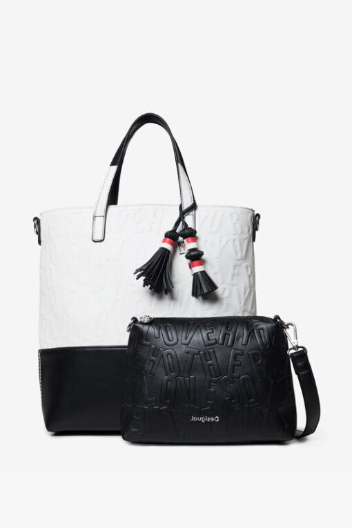 Bolso 2 en 1 con letras en relieve Desigual