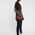 Bolso bandolera bordado flores Desigual