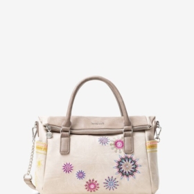 Bolso de mano con mandalas bordadas Desigual