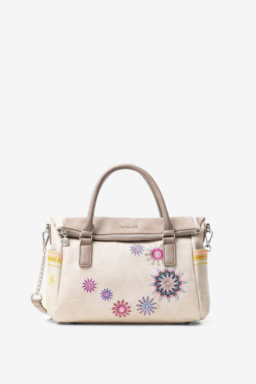 Bolso de mano con mandalas bordadas Desigual