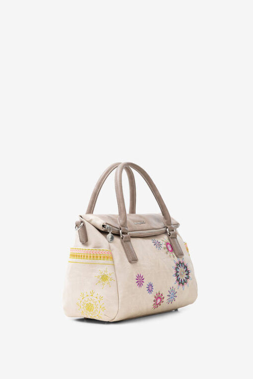 Bolso de mano con mandalas bordadas Desigual