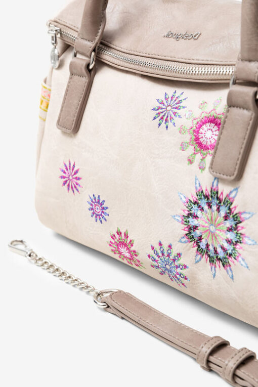 Bolso de mano con mandalas bordadas Desigual