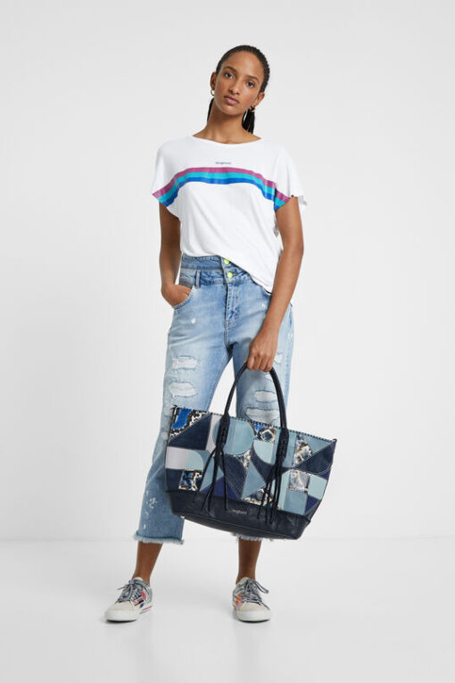 Bolso shopping patch azul Desigual