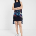 Vestido multicapa con estampado floral DESIGUAL