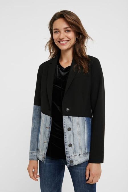 Blazer slim híbrida bimateria