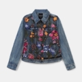 Chaqueta vaquera slim flores