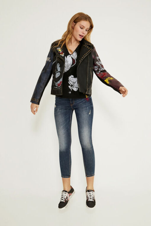 Chaqueta biker slim Mickey Mouse