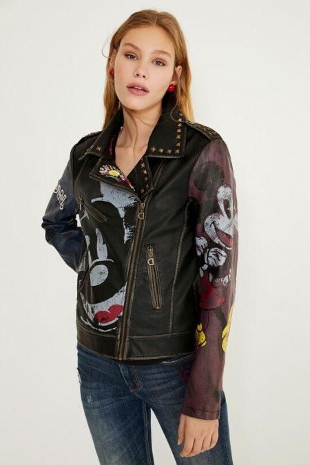 Chaqueta biker slim Mickey Mouse