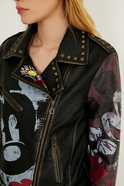 Chaqueta biker slim Mickey Mouse