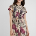 Vestido camisero corto safari