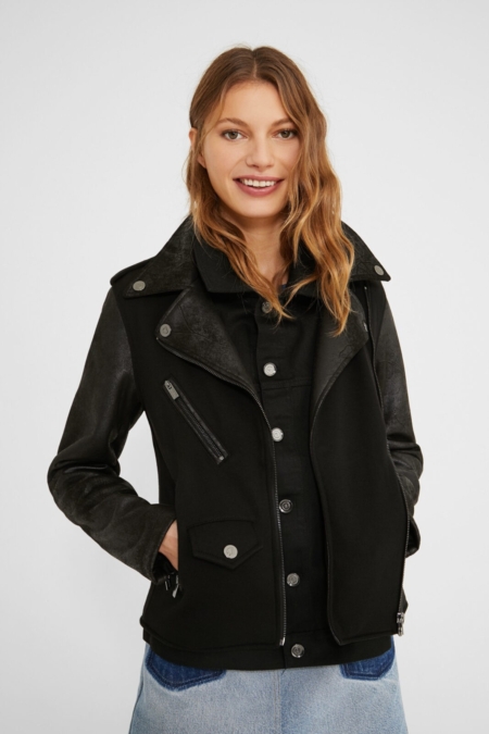 Chaqueta biker hibrida