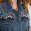 Chaqueta vaquera recta cinturon
