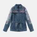 Chaqueta vaquera recta cinturon