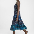 vestido midi halter bordado