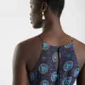 vestido midi halter bordado