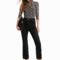 Vaquero flare cropped bordados Desigual