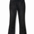 Vaquero flare cropped bordados Desigual