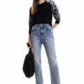 Jersey mangas animal print Desigual