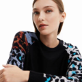 Jersey mangas animal print Desigual