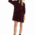 Vestido corto camisero mensajes Desigual