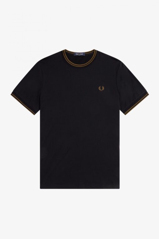 Camiseta con ribete con dos franjas FRED PERRY