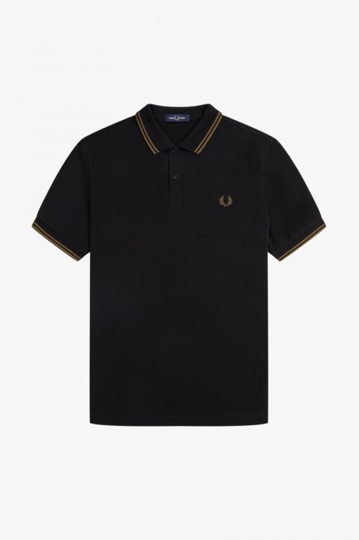 Polo con ribete con dos franjas FRED PERRY