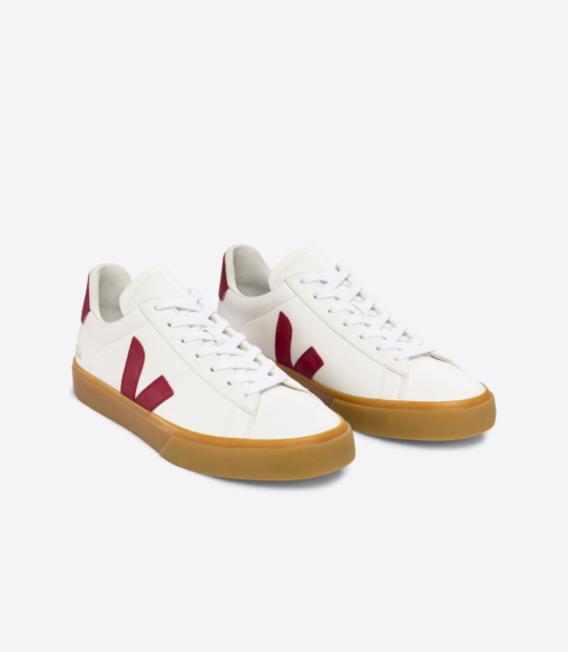 Zapatillas VEJA CAMPO Chromefree Leather White Marsala Natural - Imagen 2