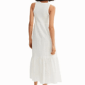 Vestido largo combinado bordado