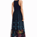 Vestido largo combinado tul
