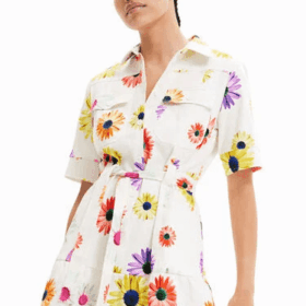 Vestido corto camisero flores M. Christian Lacroix