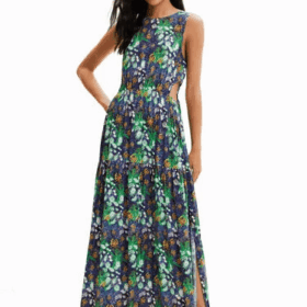 Vestido largo cut-out naturaleza