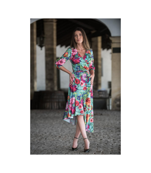 Vestido floral volante KAHYRA