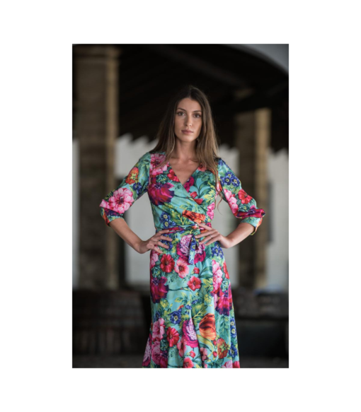 Vestido floral volante KAHYRA