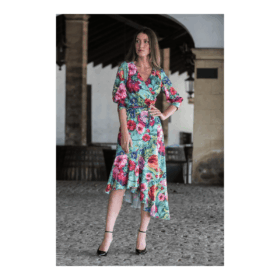 Vestido floral volante KAHYRA