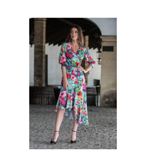 Vestido floral volante KAHYRA